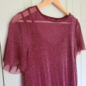 Short sleeve shimmer dress